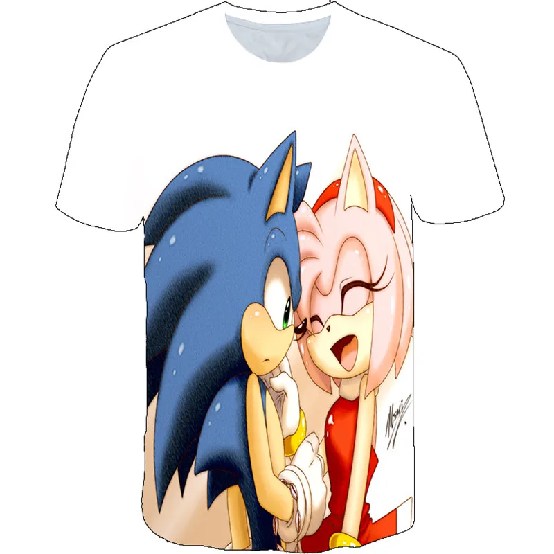 

3D Boys Cartoon Supersonic Sonic Print Girls Funny T-shirts Costume Children Summer Clothing Kids Clothes kids Cute Shirts Tops