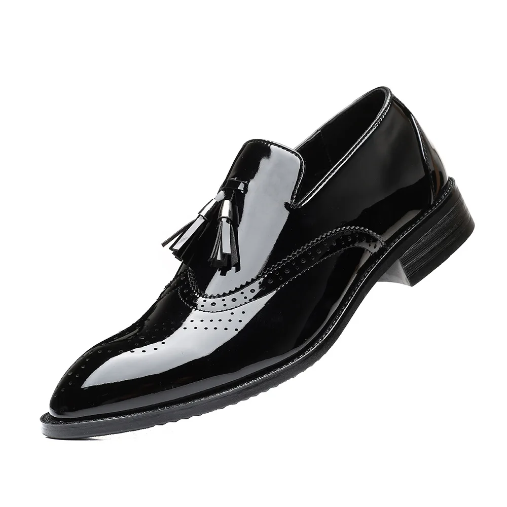 

Italian Oxford Shoes For Men Designer Formal Mens Dress Shoes Leather Black Luxury Party Wedding Shoes Men Tassels Flats Loafers