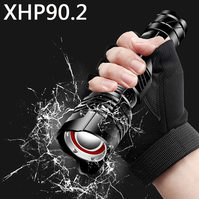 

XHP90.2 LED Flashlight 9-core Super Powerful Torch USB XHP70.2 Zoomable Tactical Torch 18650 26650 USB Rechargeable Battey Light