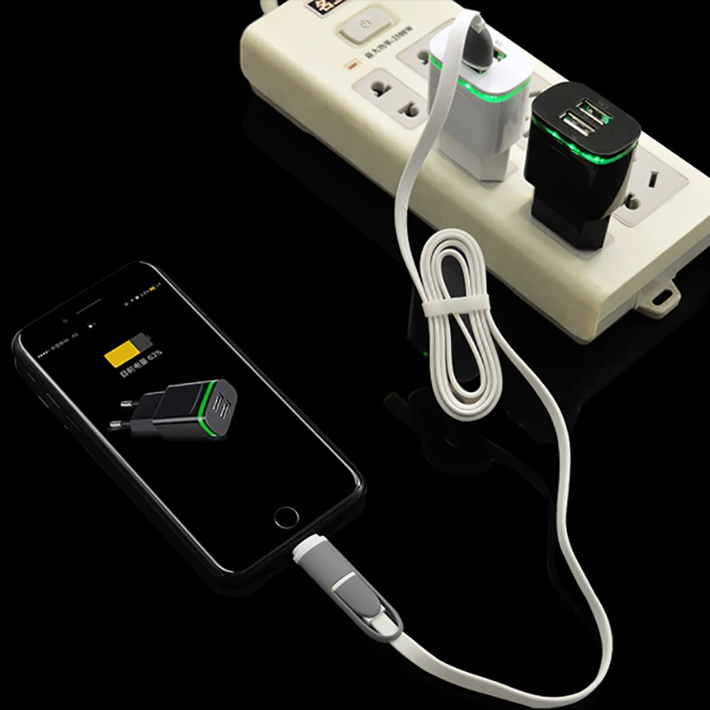 Светодиодный светильник Micro USB зарядное устройство Eu 5V 2A 2 порта адаптер питания для быстрой зарядки для iPhone 6 7 8 Plus XS MAX Smasung S10 huawei P30 Pro