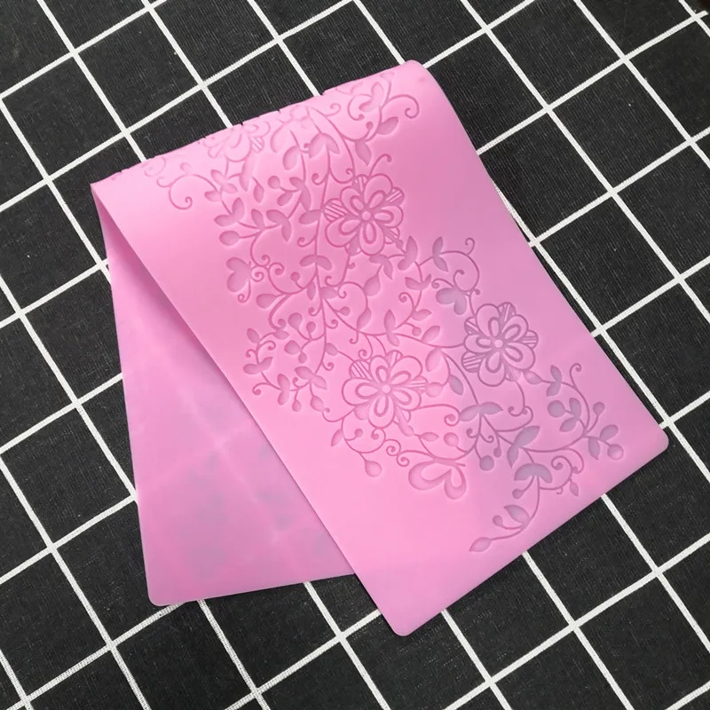 Новые цветочные кружева силиконовые формы липкий шоколад для края торта