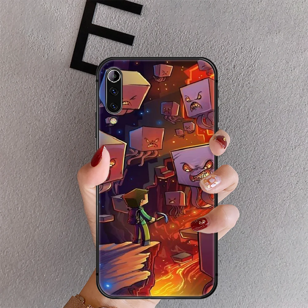 

Mini World Sandbox Game Phone Case Cover For Xiaomi Mi Note 8 9 3 9 A2 A3 9T 10 Max Pro Lite Ultra Black Phone case Painting
