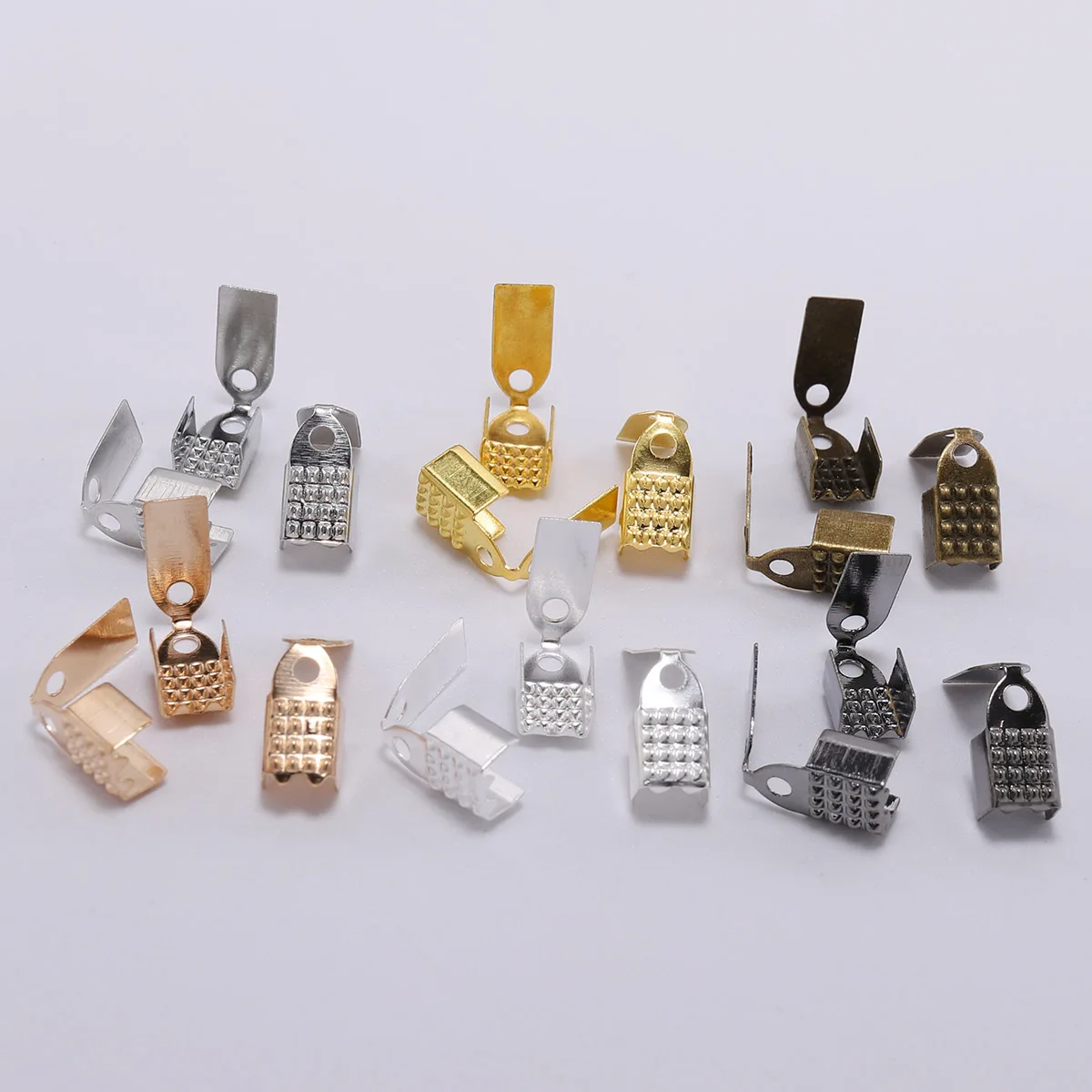 100 шт/партия металлические застежки на концах торцевые колпачки из бусин кожаные