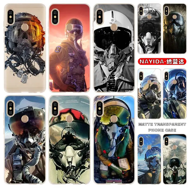 

Soft Silicone Case For Xiaomi Redmi Note 11 10 9 8 7 Pro Max 10s 9s 8t 4G 5Gr jet fighter pilot Fundas