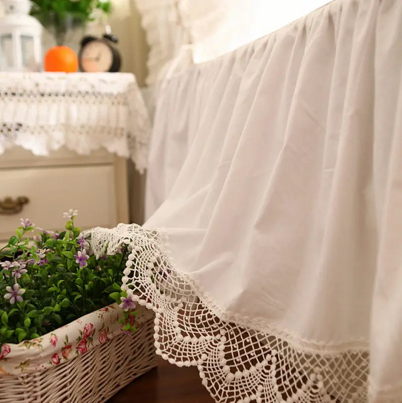 Роскошная кровать романтическая юбка с вышивкой кружевное покрывало элегантные