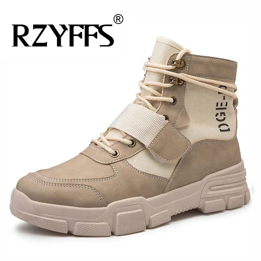 Рабочие ботинки мужские ботинки-дезерты на шнуровке обувь с высоким берцем