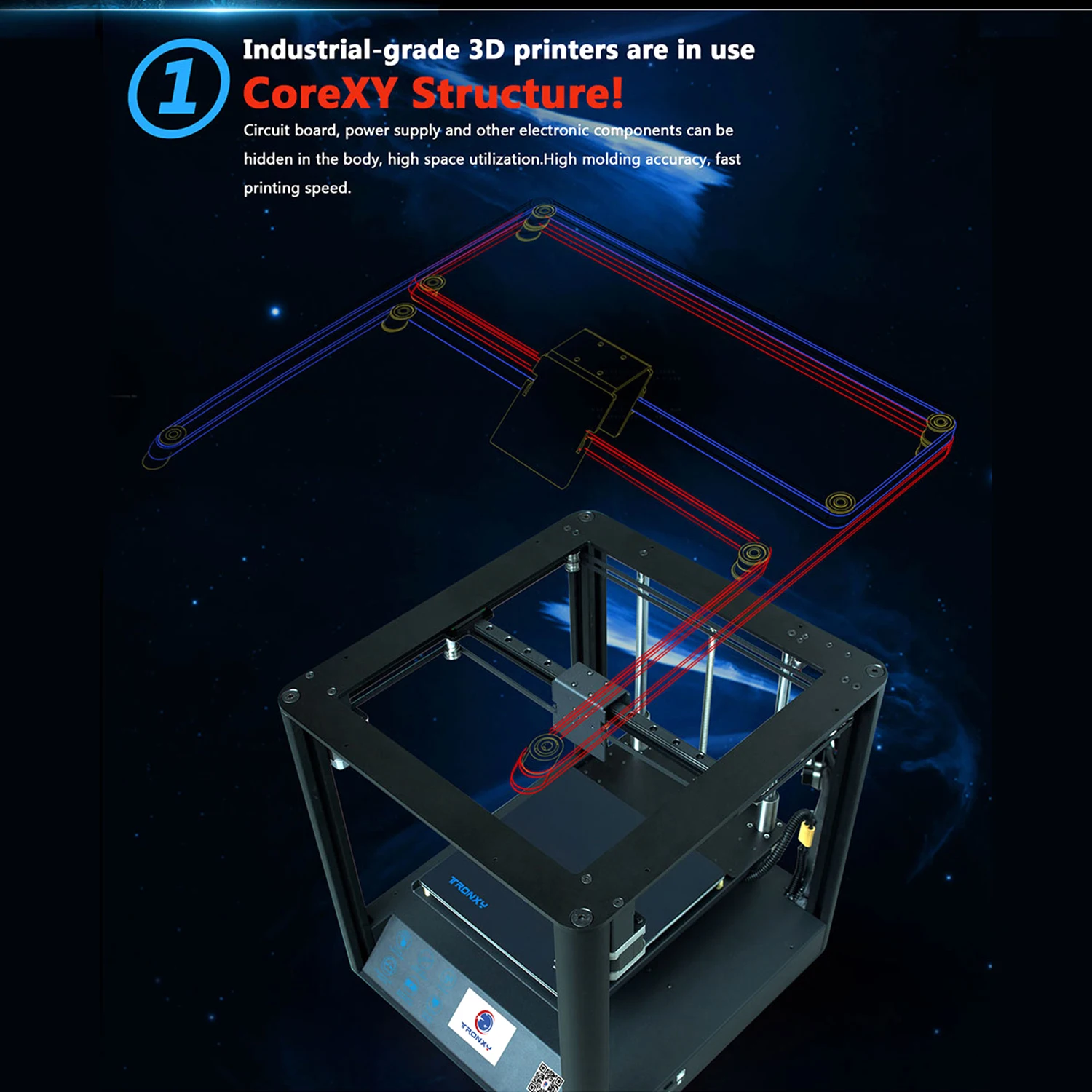 3D-принтер Tronxy D01 бесшумная материнская плата линейная направляющая ядро XY