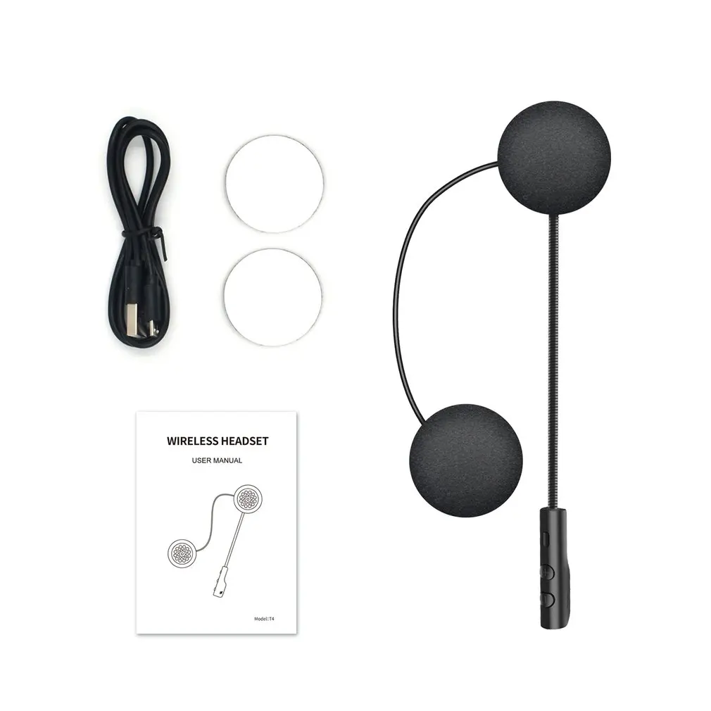 

Мотоциклетная гарнитура T4 для шлема, мотоциклетные беспроводные наушники 5,0 для улицы, гарнитура громкой связи с голосовым помощником