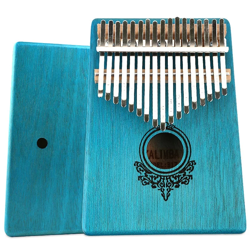 

Kalimba Thumb Piano 17 Keys Mahogany Wooden with Hammer and Music Book for Music Lover Beginners Children