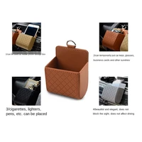 universal car air vent organizer box storage bag with hook auto mount outlet hanging leather container pocket coin phone holder