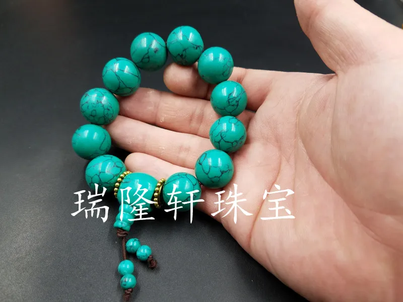

Optimized Natural Turquoise Ball Bead Bracelet 20mm Ball Bead Bracelet