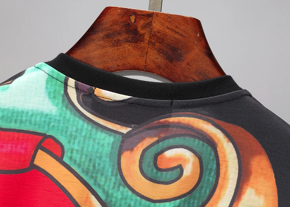 DUYOU 2020 мужские дизайнерские футболки с принтом волны Хлопковая женская футболка