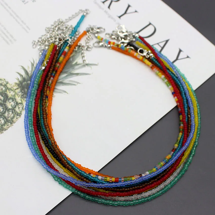 Простые бусины богемный короткий чокер цепочка с маргариткой подвеска бохо