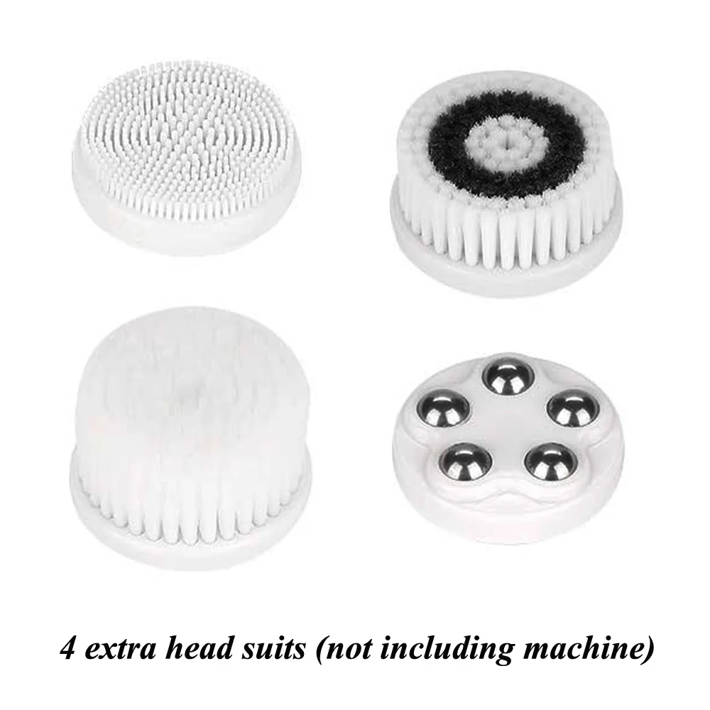 4 extra head suits Горячая 3 в 1 электрическая щетка для лица Глубокая очистка пор машина для умывания лица удаление макияжа массажер для лица очищающая щетка для лица - Цвет: 4 extra head suits