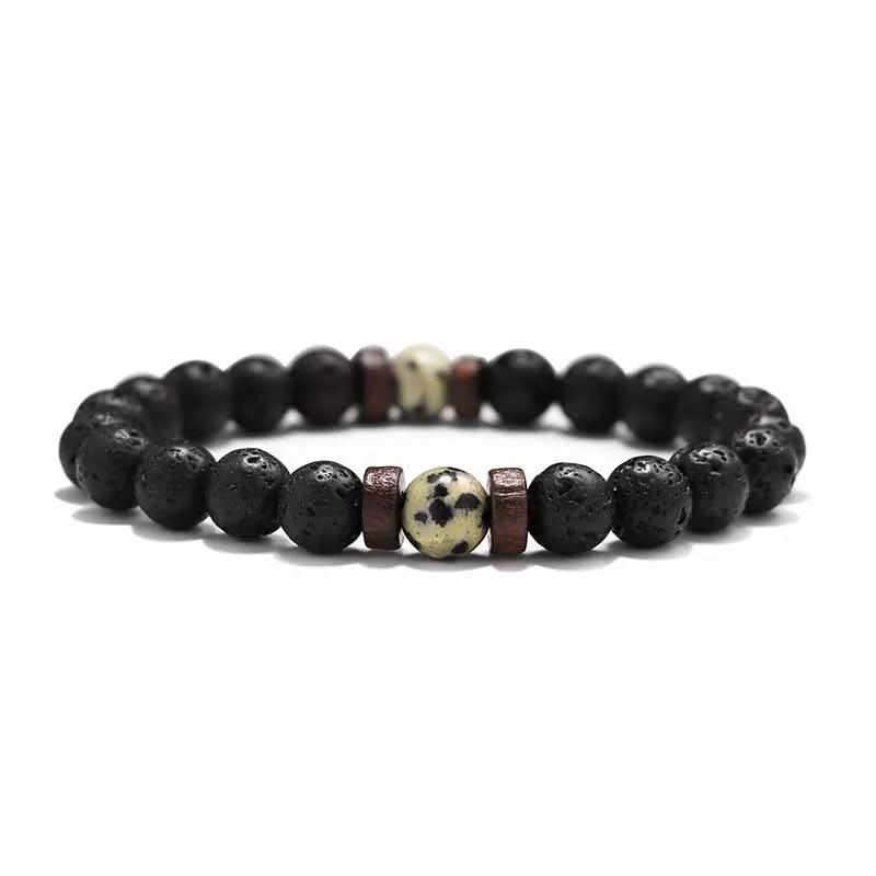 

Volcanic Stone Lava Stone Bracelet Wooden 8mm Beads Bracelet Wrist Chain Women Men's Jewelry Gift Bracelets