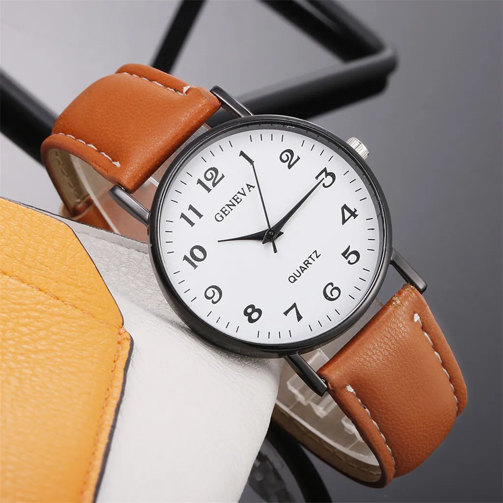 

Couple Unisex Woman Bracelet Leather Band Analog Women Men's Watches Round WristWatches Business Male Female Quartz Reloj Hour