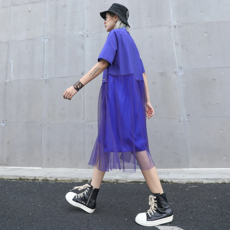 Женское платье с отложным воротником [XITAO] черное однотонное свободного покроя