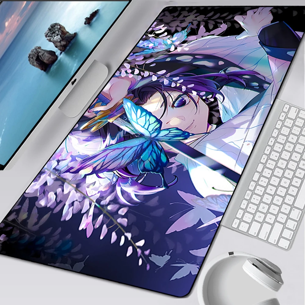 

Large Gaming Mouse Pad Computer Mousepad PC Gamer Mouse Mat Laptop Mausepad Demon Slayer Kochou Shinobu Keyboard Mat Desk Pad