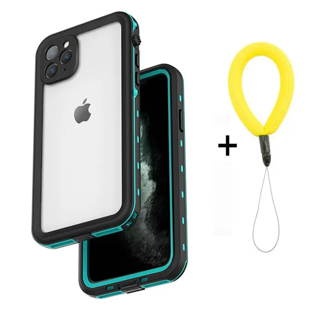 IP68 Водонепроницаемый чехол для iPhone 11 Pro Max на iPhone 11Pro водонепроницаемый чехол для дайвинга 360 Защита iPhone11 - Цвет: Blue with Strap
