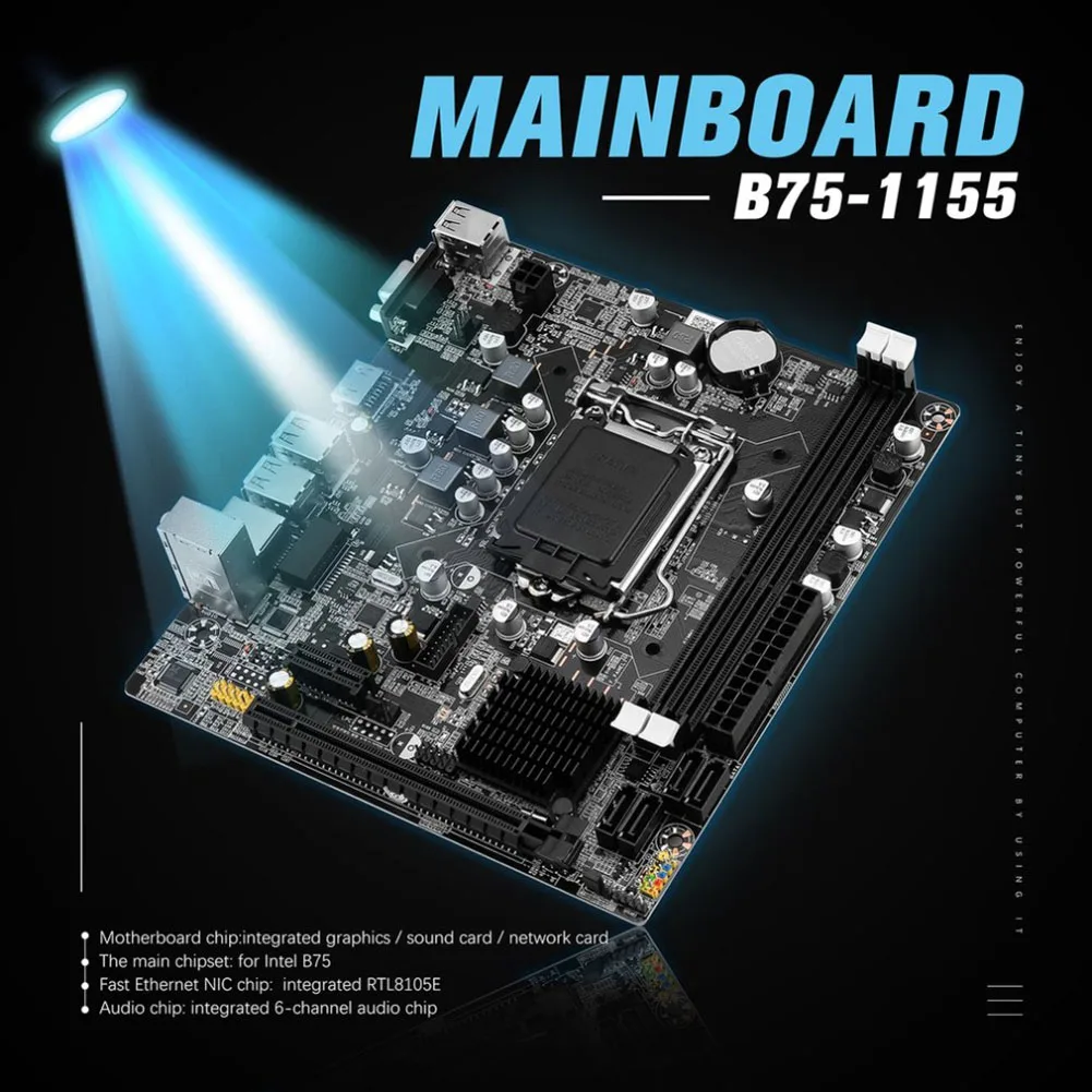 

B75 Desktop Computer Mainboard DDR3 for Intel Core 2 or 3 generations LGA 1155 SATA3.0 Hard Disk Interface Game Mainboard FL