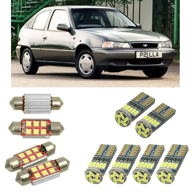 

Внутренние светодиодные автомобильные фары для Daewoo nexia hatchback saloon купольные лампы для автомобильного номерного знака светильник шт.