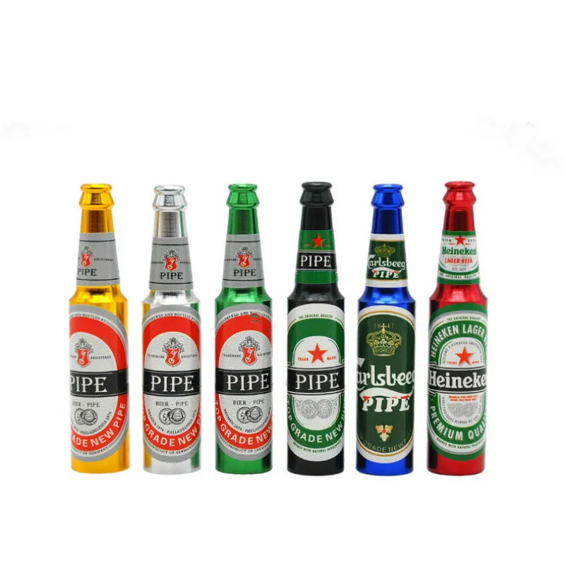 Модная маленькая карманная пивная бутылочка табачная трубка алюминиевая