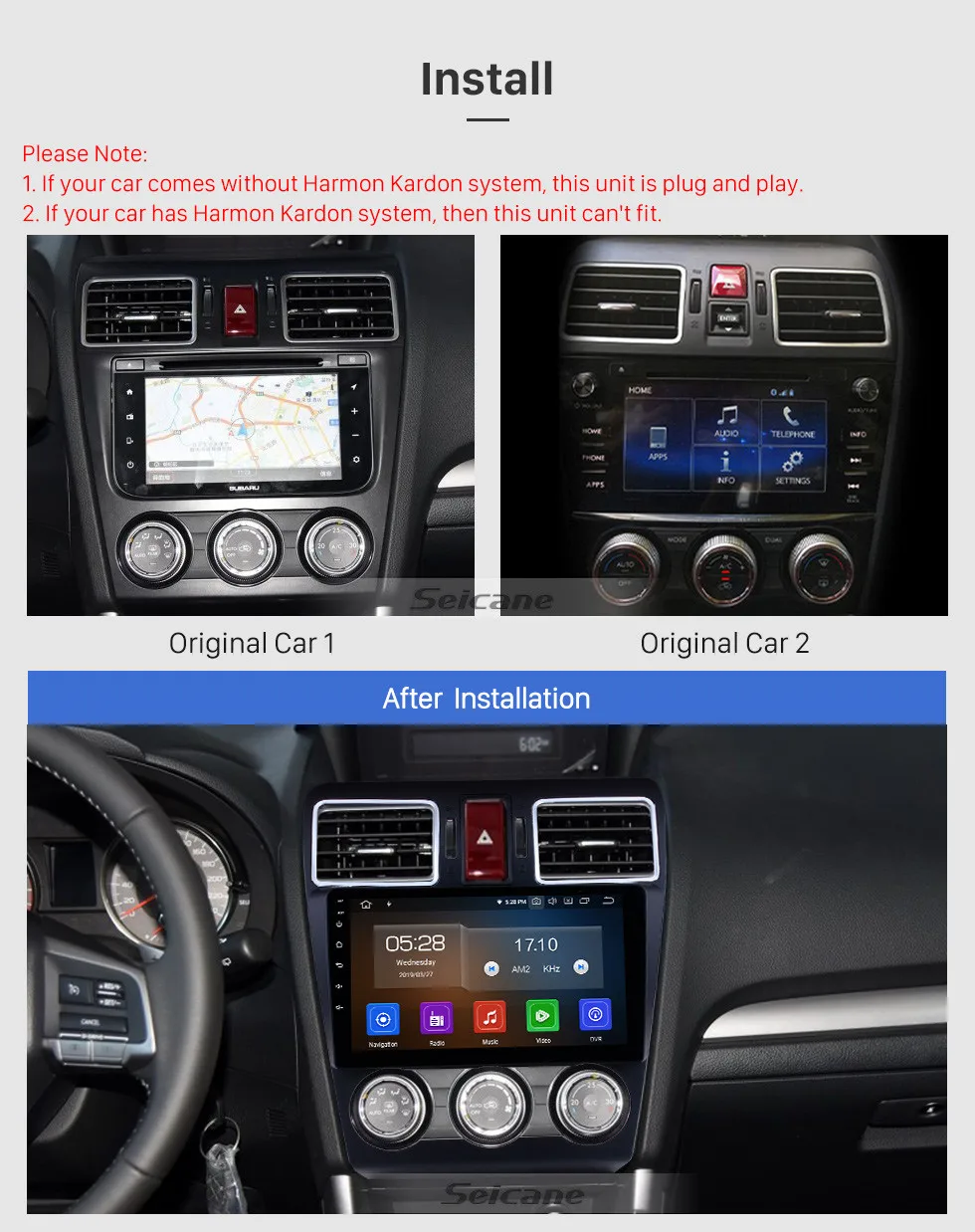 Seicane 2Din Авто Радио Android 9,0 HD " gps Navi аудио Радио стерео для Subaru WRX forester мультимедийный плеер