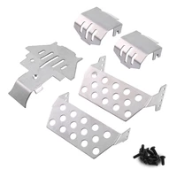 5pcs stainless steel bumper axle anti collision guards chassis armor protective plate for traxxas 110 rc crawler trx 4 trx4