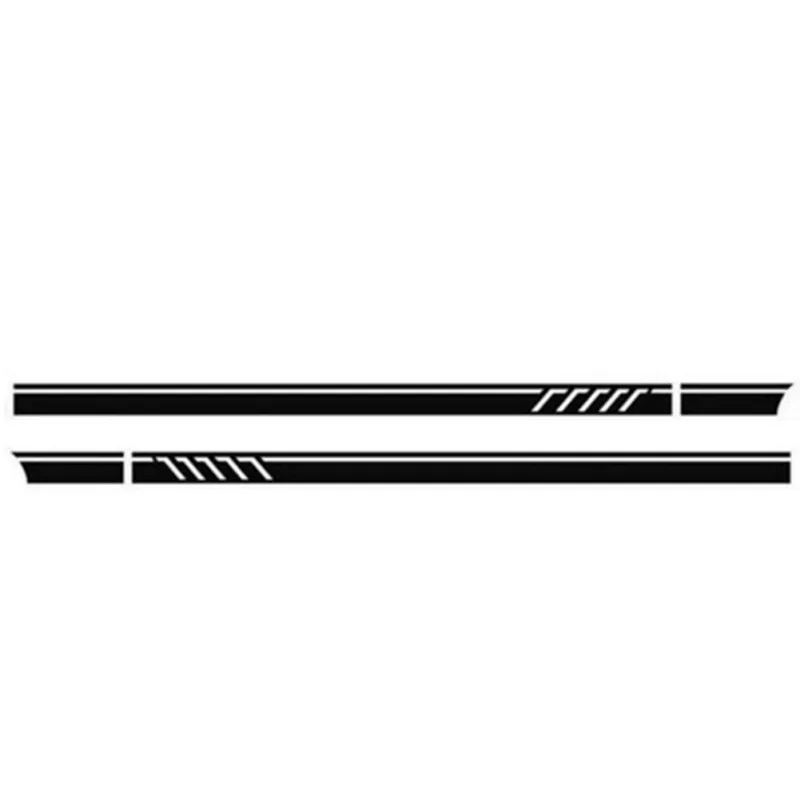 

2PCS Universal Black Car Racing Body Side Stripe Skirt Roof Hood Decal Sticker For All Cars Vinyl Bumper Decal