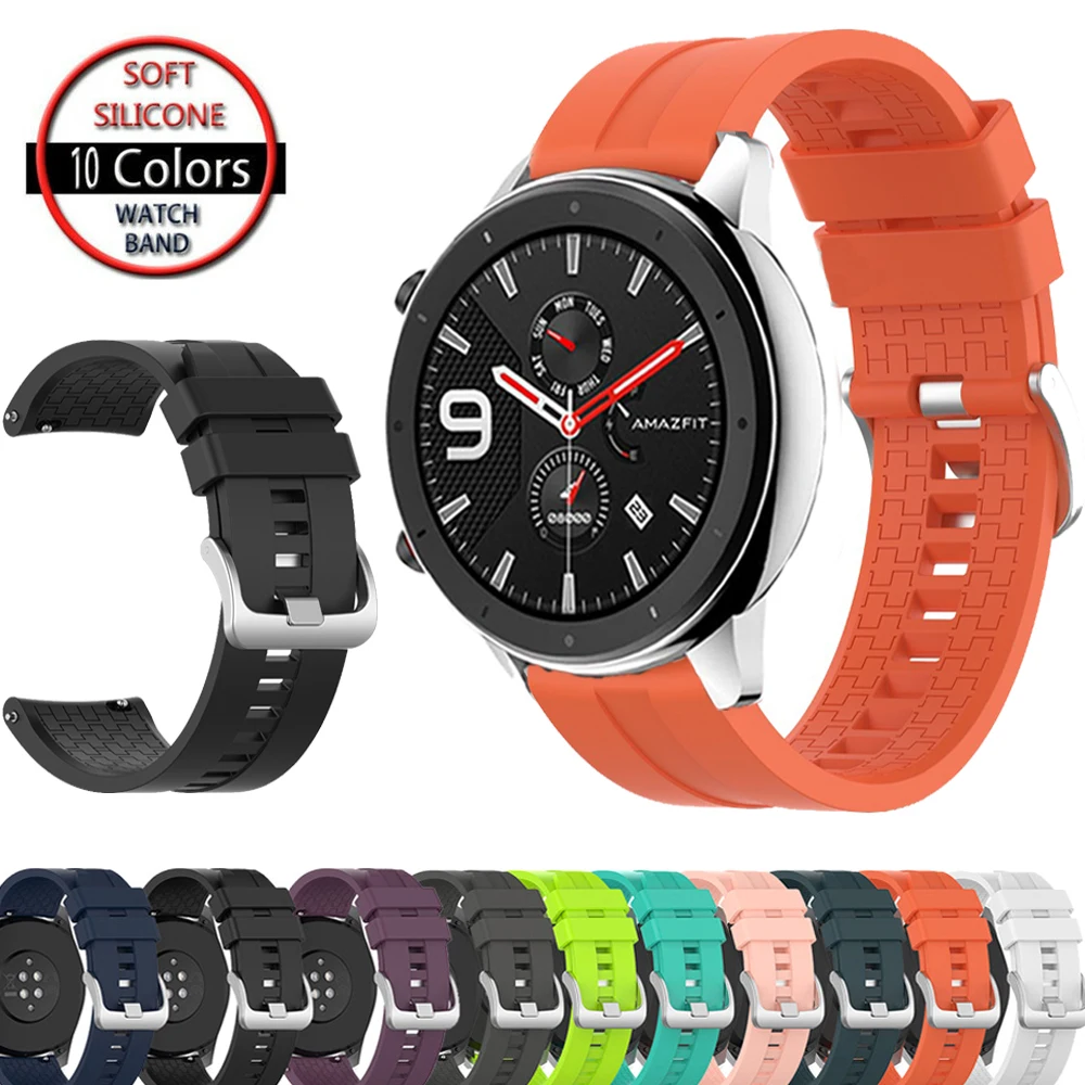 

Strap for Huami Amazfit GTR 47MM Bracelet Band Silicone Sport Replacement Wristband for Xiaomi Huami Amazfit Pace/Stratos 3 2 2s