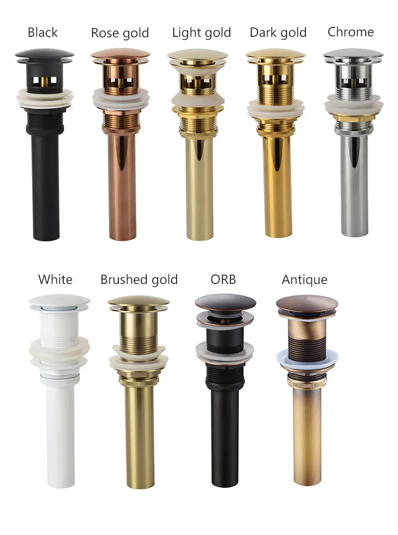 Латунный слив черный/белый/хромированный/золотистый/розовое золото/ORB раковина