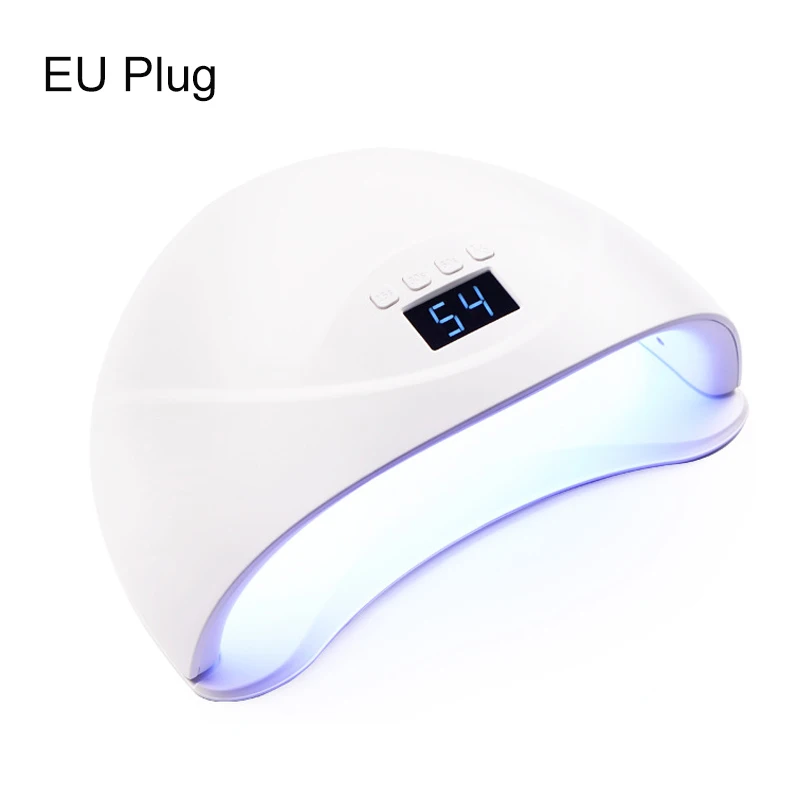 EU Plug 54 Вт Сушилка для ногтей 42 светодиодный s УФ светодиодный светильник для ногтей для всех гель порошок для ногтей автоматический датчик солнечного света дизайн ногтей с нижним таймером быстросохнущая лампа - Цвет: EU Plug