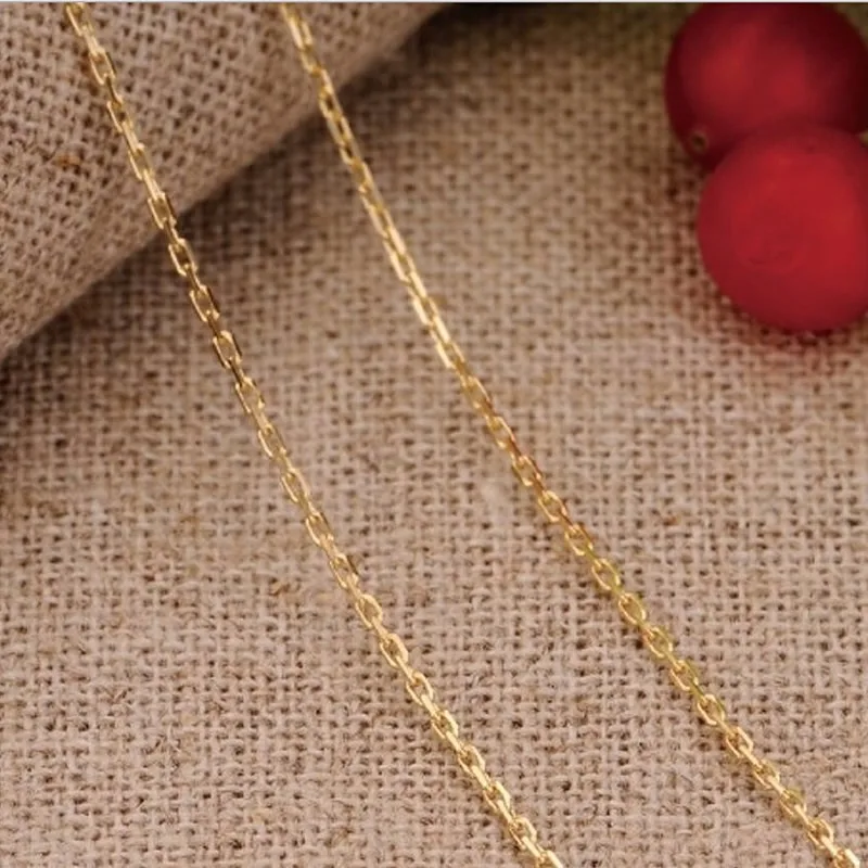 

Solid Yellow Gold Chain Necklace/ Perfect Long O Chain Necklace/ 1-2g