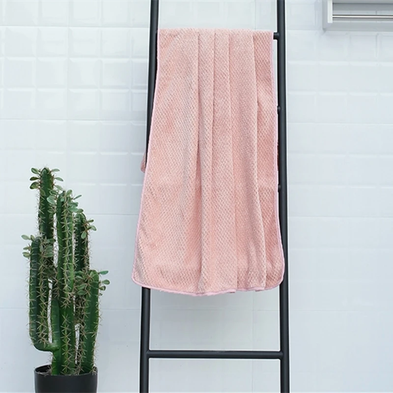 

Microfiber Bathroom Towel Japanese Style Thicken Coral Velvet Pineapple Grid Wrap Edge Bath Towel Fast Absorbing Beach Towel