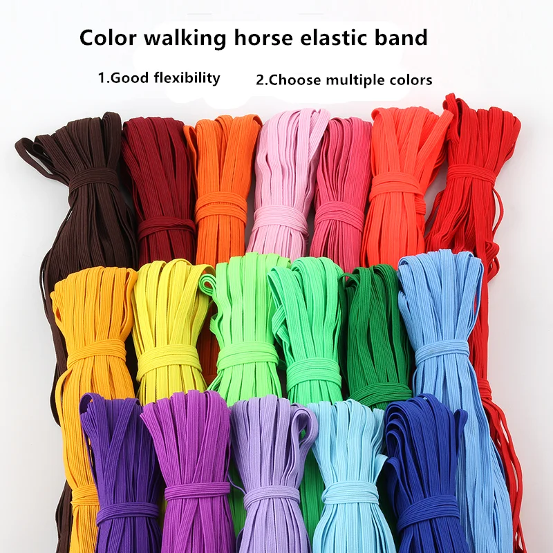 6 мм цветная плоская эластичная лента с пряжкой для ноутбука веревка одежды брюки