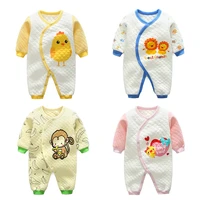 newborn baby clothing winter warm cotton rompers cartoon long sleeved jumpsuit for boys winter thinken clothes animal pajamas