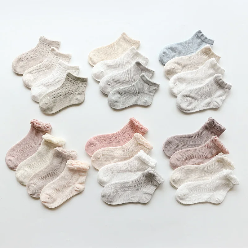 

Baby Lotus 4pairs/Lot 2020 Summer Thin Soft Boneless Baby Socks Toddler Boy Girl Pure Mesh Breathable Short Socks