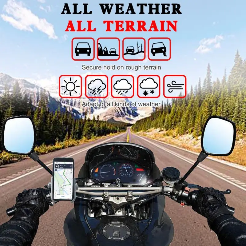 

Motorcycle Scooter Phone Holder Mount Stand with USB Charger for iphone samsung