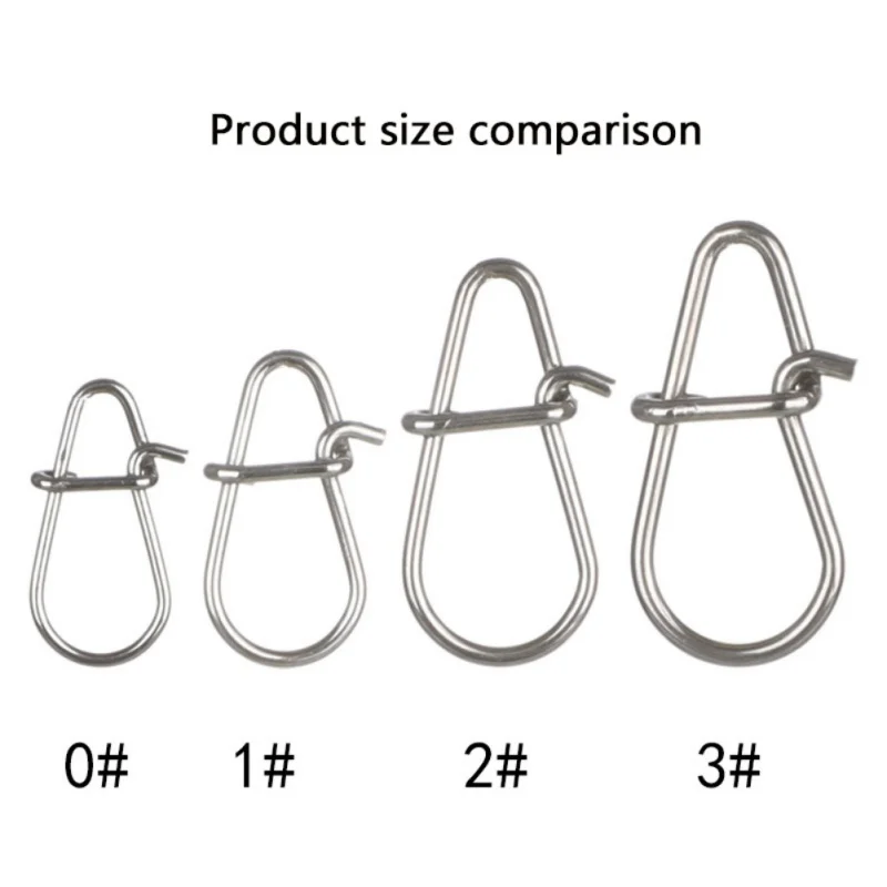 

100pc Gourd Type Fishing Tackle Hook Joint And Fishing Tools Multiple Models Ring Rotatable Solid Ring Safety Buckle Snap Lock