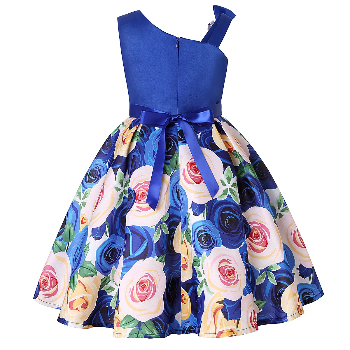 

2019 baby girl Summer Elegant Dress Girls Off-Shoulder Floral Princess Dress for wedding and birthday party Children's Clothing