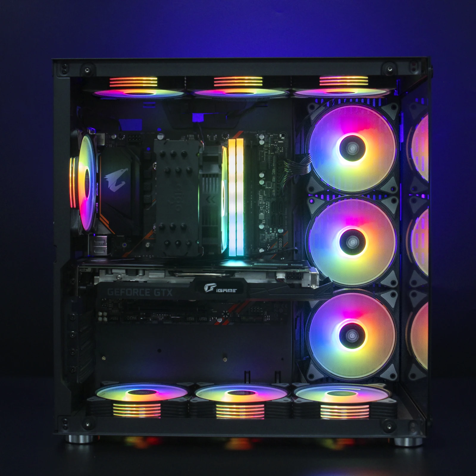 Кулер Aigo для ПК 120 мм 6 контактов с подсветкой RGB 12 см | Компьютеры и офис