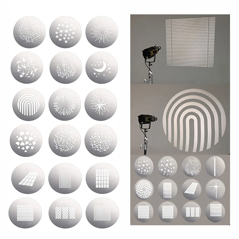 

Godox SA-09 001 002 003 004 GOBO творческие эффекты для SA17 + SA-P для S30 S60 SL150II VL150 VL200 VL300 SL200II Bowens светильник