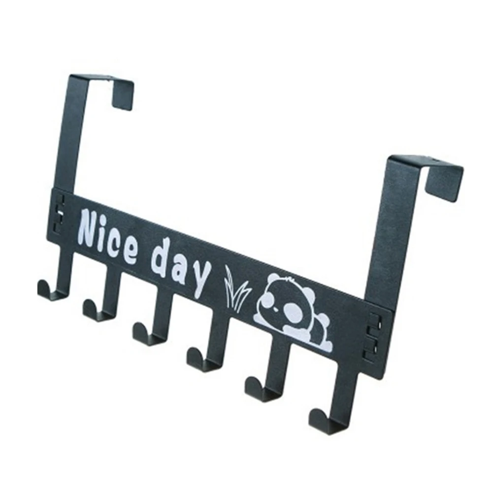 

Hot 6-Hook Bathroom Organizer Hanger Titanium Steel Home Kitchen Hooks Over Door Hanging Storage Rack Holder FQ-ing