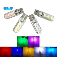 100pcs t10 194 2825 w5w led 6 smd silica gel waterproof light motorcycle auto parking bulb silicone shell car reading dome lamp