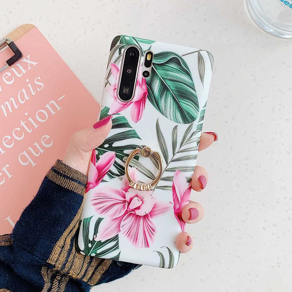 Чехол LOVECOM для Huawei P40 P30 P20 Pro Lite Mate 30 винтажный цветочный чехол с банановым листом