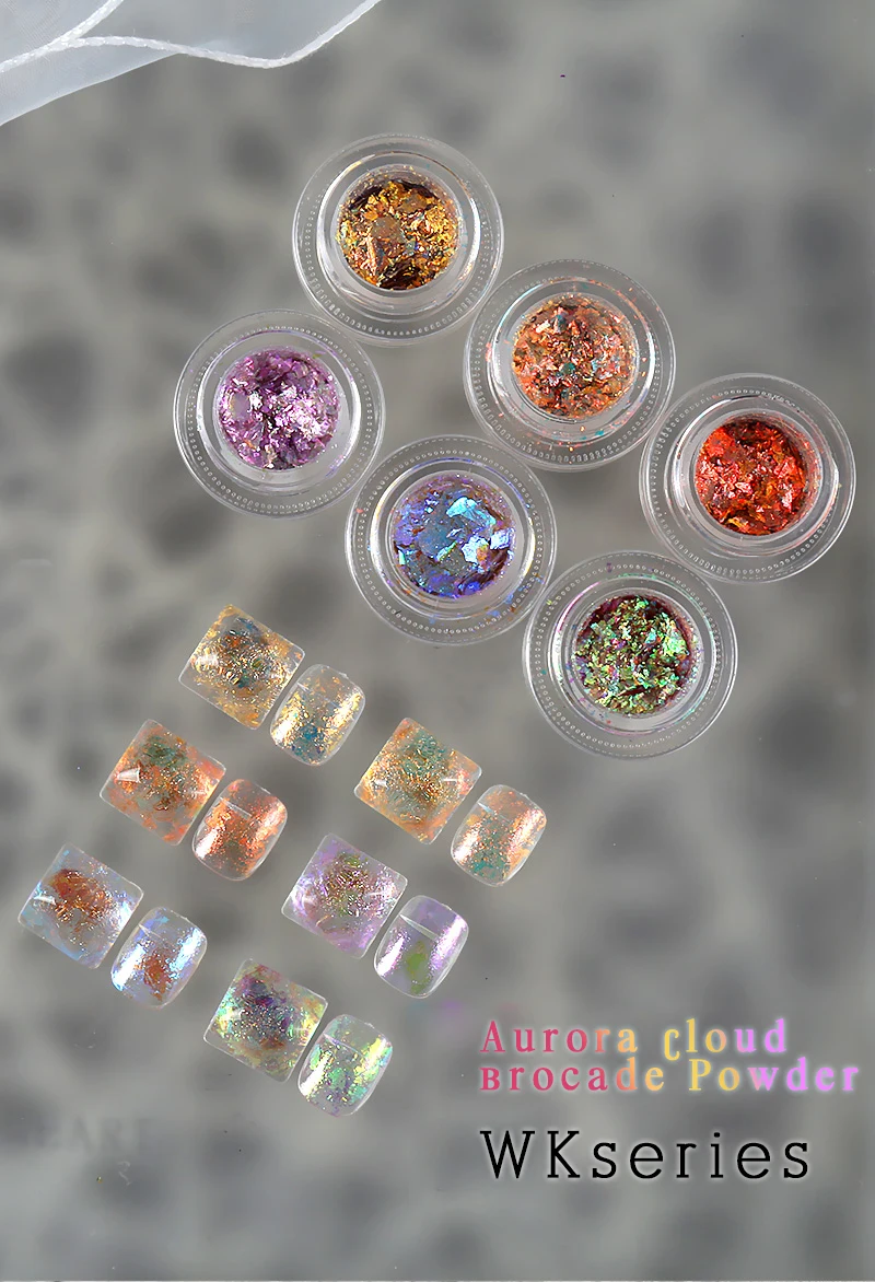 Кристалл Огненный опал звезда Аврора дизайн ногтей облако хлопья парчи