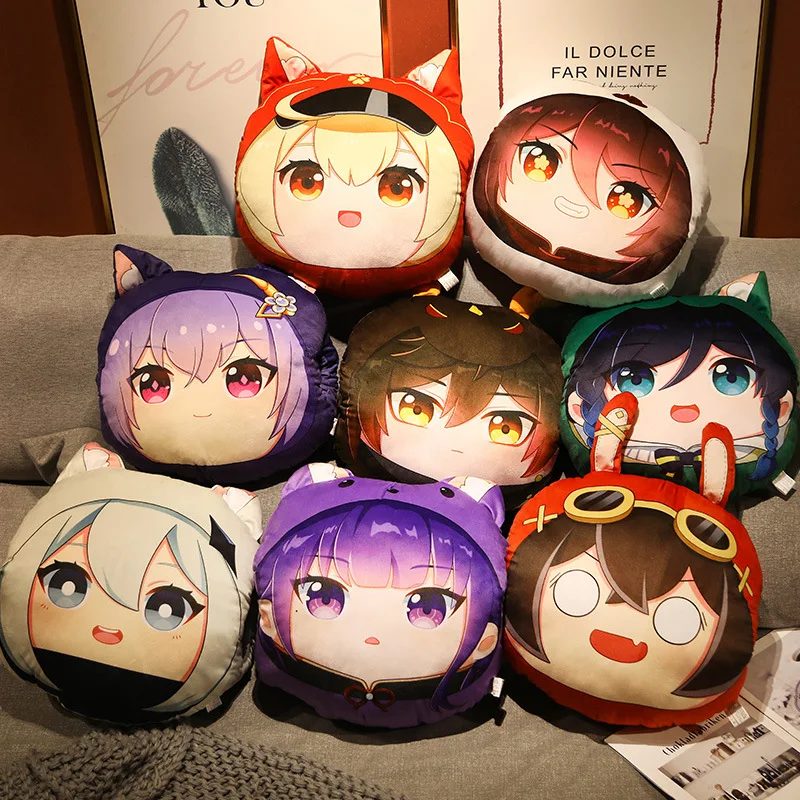 

Аниме Genshin Impact Keqing Эмбер чжунглли кайден шугун Мультяшные теплые дизайнерские подушки диванная подушка для зимы