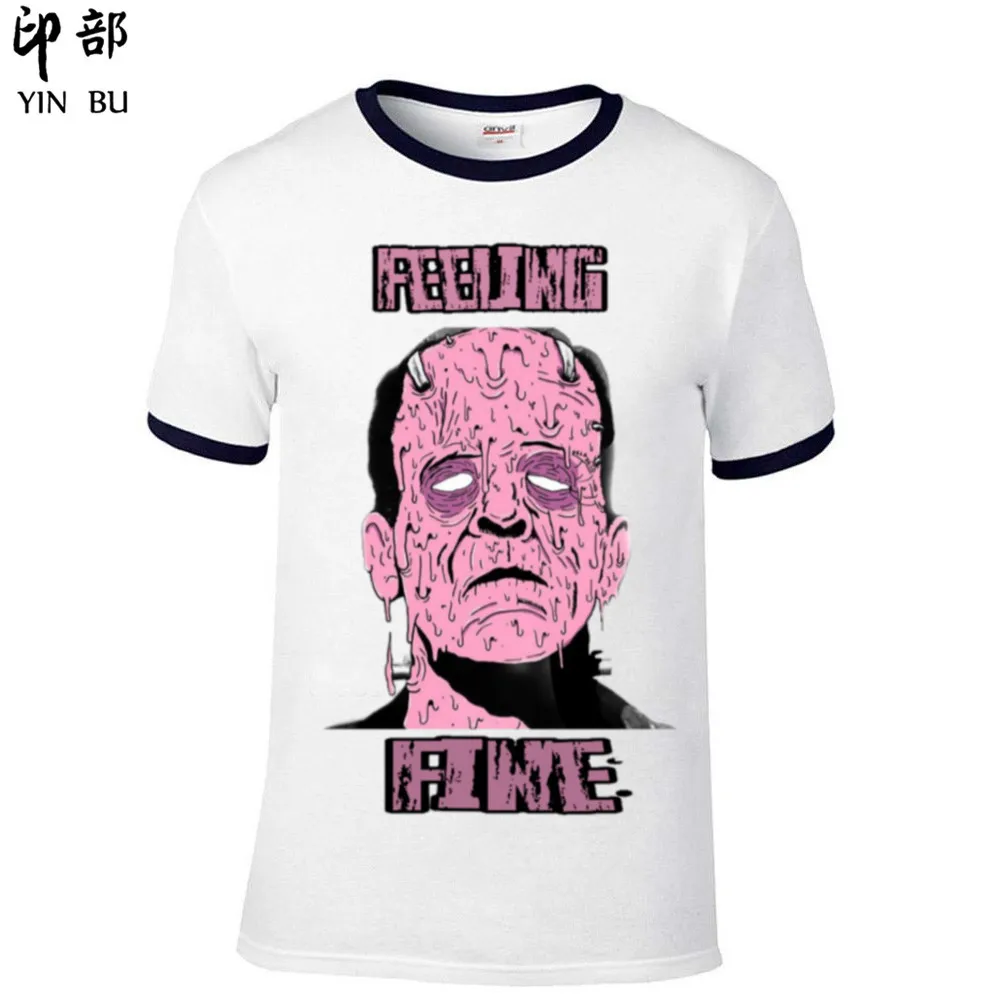 Хит продаж новая мужская хлопковая короткая рубашка с принтом из фильма ужасов