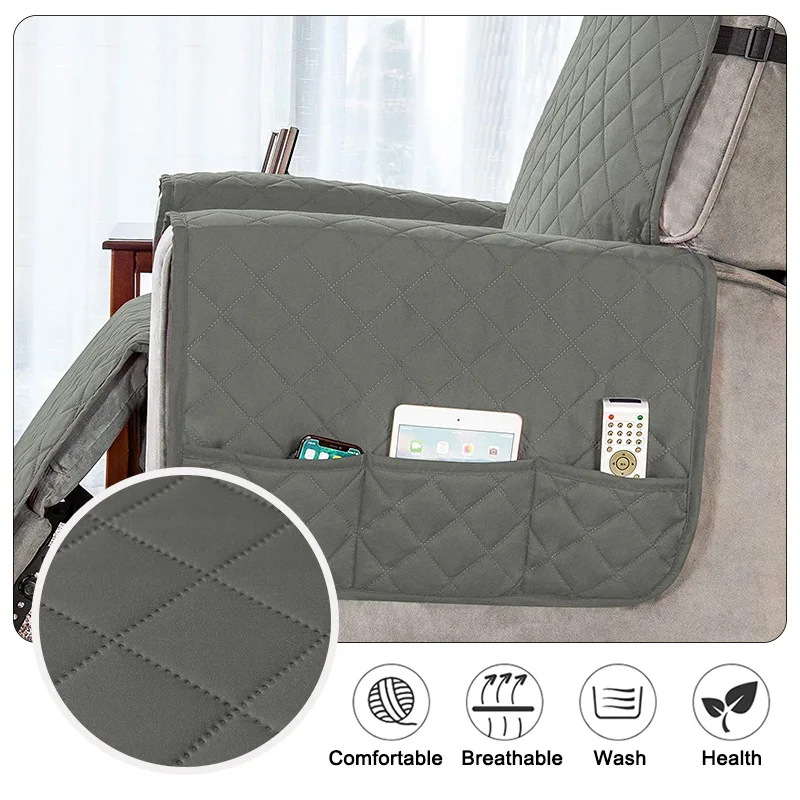 Чехол для кресла защитный нескользящий моющийся чехол дивана с боковым карманом