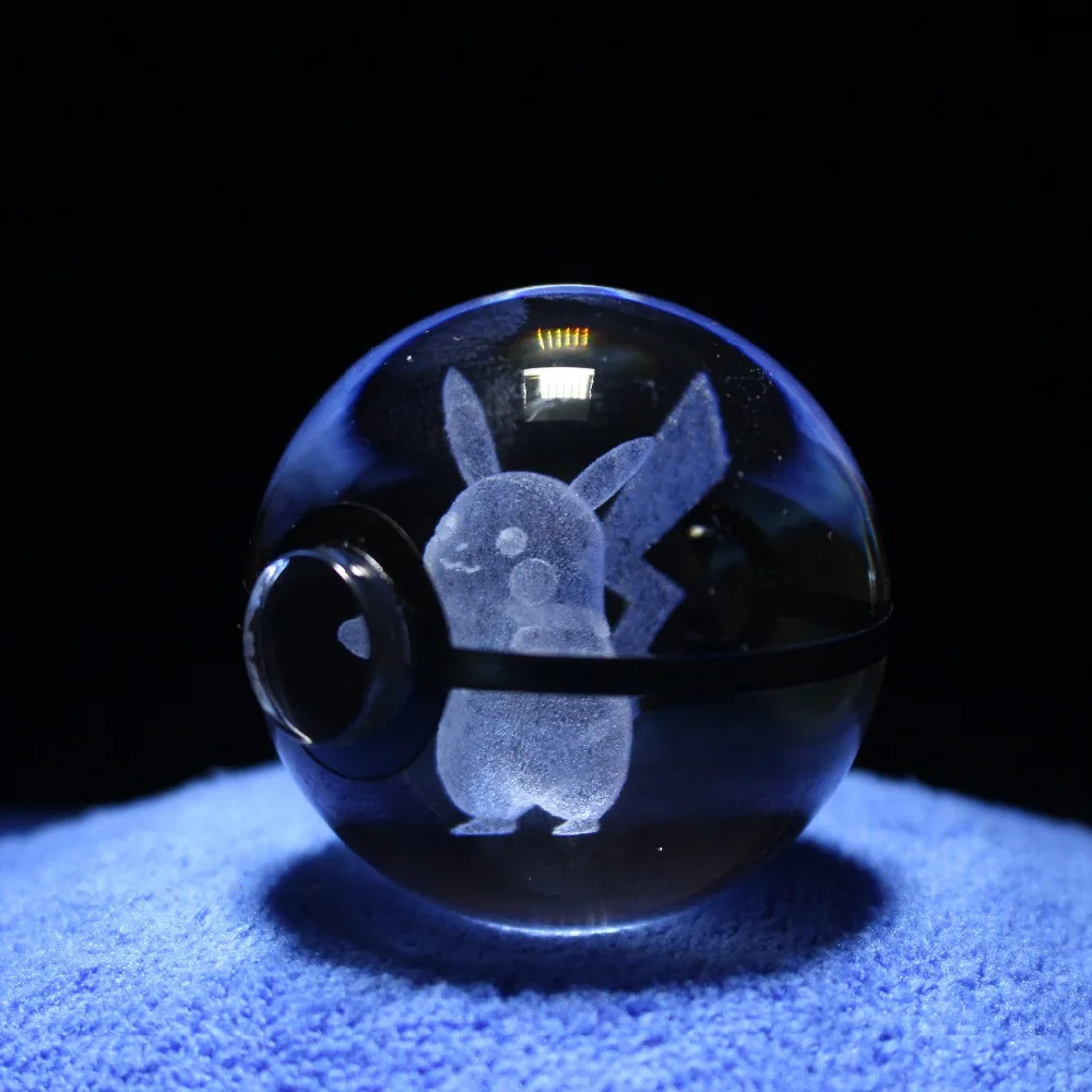 Горячая 2 дюйма 50 мм Хрустальное стекло Pokemon Go мяч творческие рождественские подарки для детей